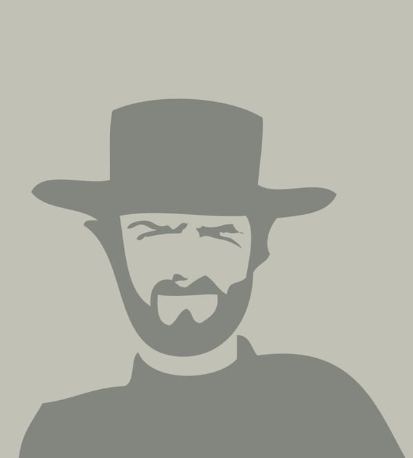 silhouette image of Clint Eastwood from "The good, the bad and the ugly"