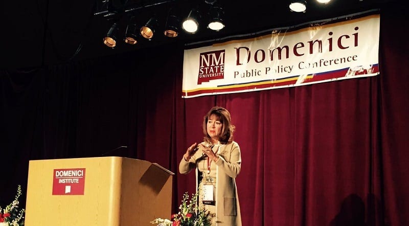 Damron speaking at New Mexico State Domenici Public Policy Confrence