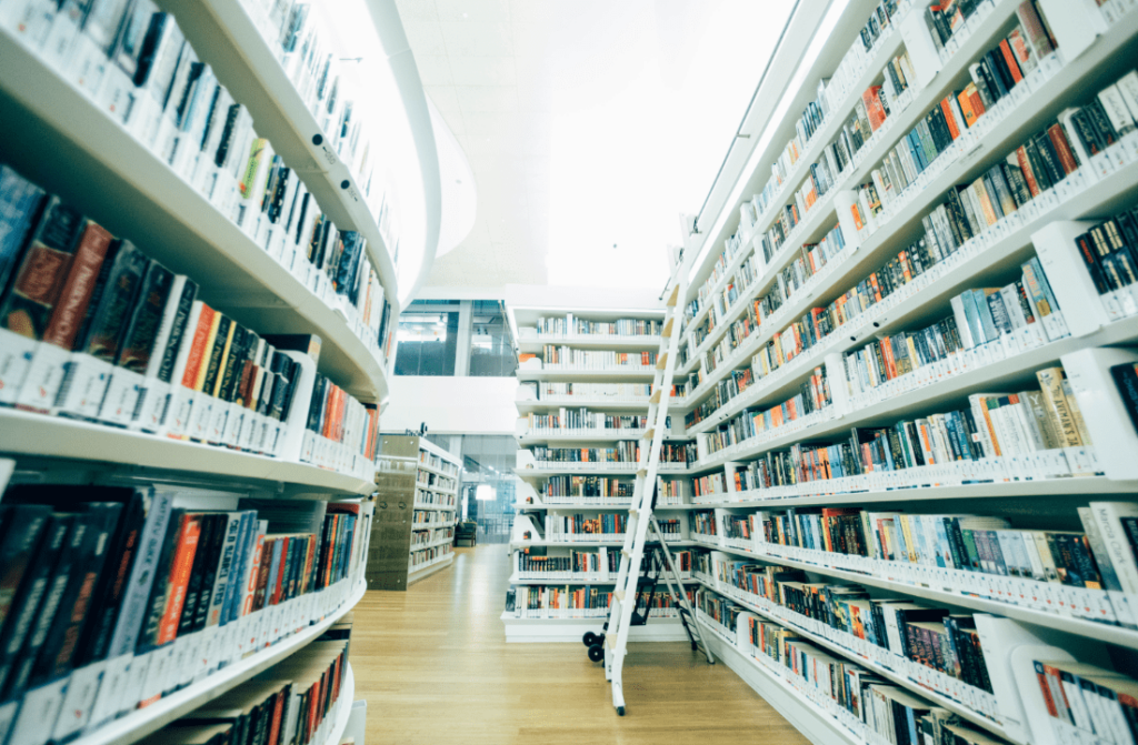 A library full of books