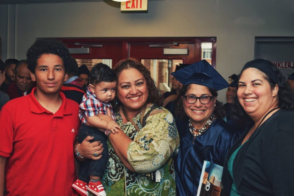 Family celebrating with Grad