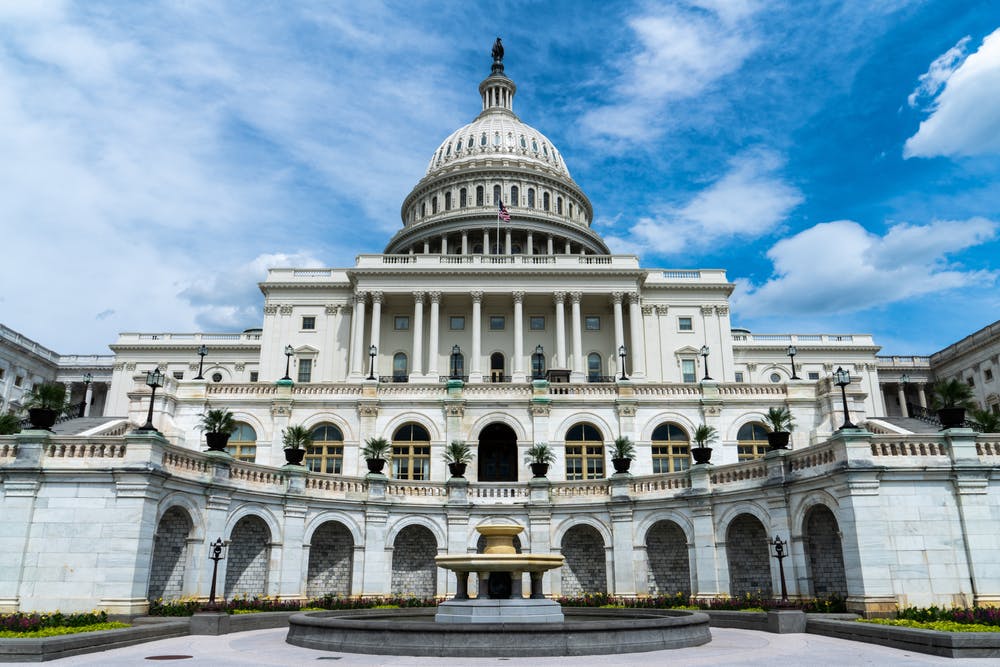 Congress building blue sky background